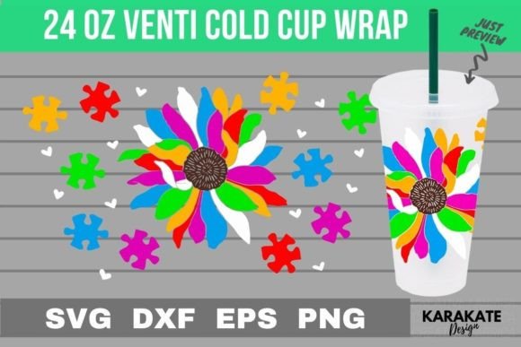 Awareness Sunflower Venti Cup Wrap: Graphics for Crafts