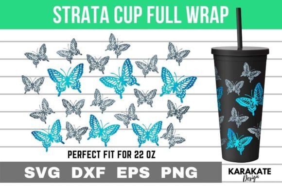 Big Butterfly, 22 Oz Strata Cup Wrap SVG