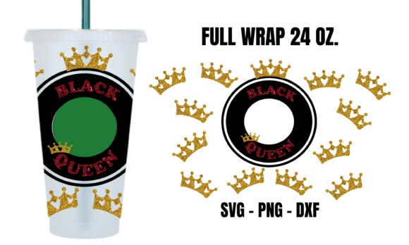 Black Queen Starbucks Cup Wrap Svg: Graphics & Crafts for Local Business