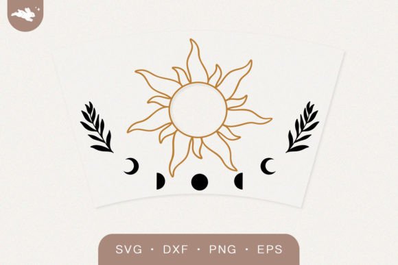 Boho Sun Cup Wrap Svg