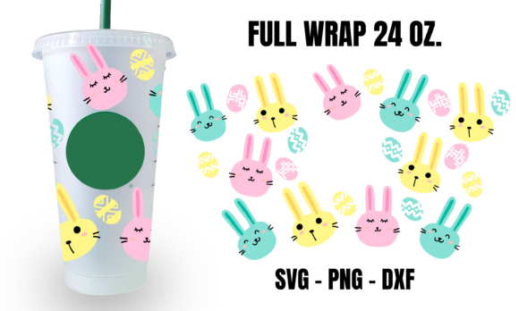 Bunny Easter Starbucks Cup Wrap Svg Graphics