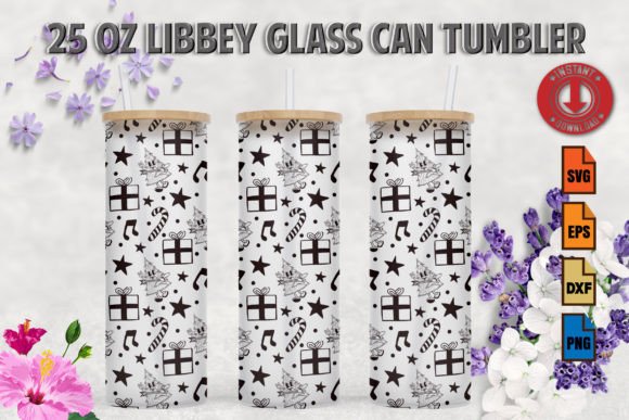 Christmas Tree 25oz Frosted Glass Tumble: Graphics for Crafts