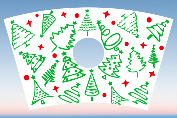 Christmas Trees Starbucks Cup Wrap Svg Graphics