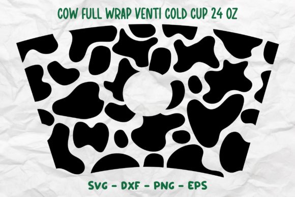 Cow Full Wrap Venti Cold Cup 24 Oz SVG: Graphics for Crafts & Branding