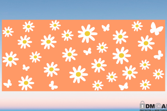 Daisy Butterfly 16oz Libbey Glass Wrap: Graphics & Print Templates