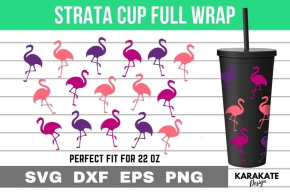 Flamingo Cup Wrap SVG for Graphics & Crafts
