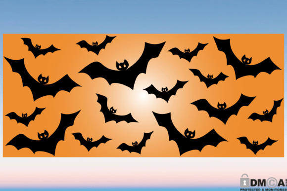 Halloween Bats 16oz Libbey Glass Wrap: Graphics & Print Templates