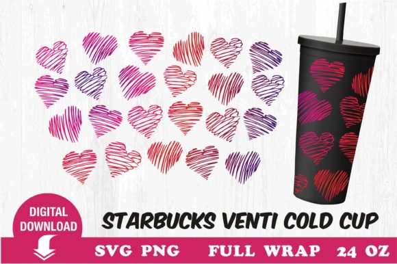 Hearts Tumbler: Graphics & Print Templates