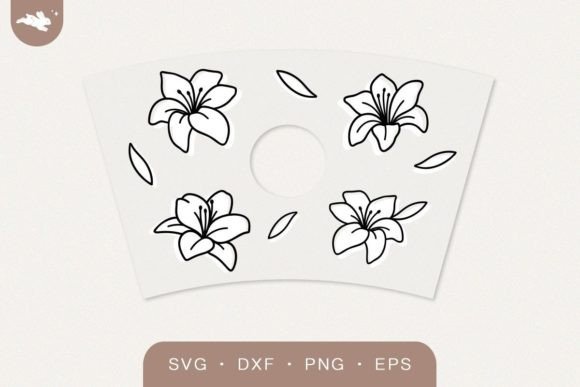 Lily Cup Wrap: Floral Graphics for Local Crafts & Branding