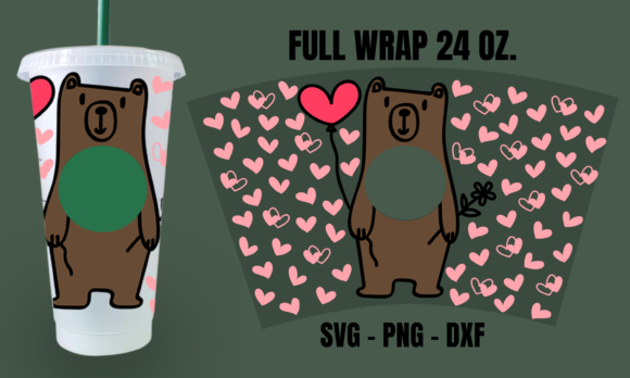 Mini Bear Lover Starbucks Cup Wrap Svg: Graphics and Crafts