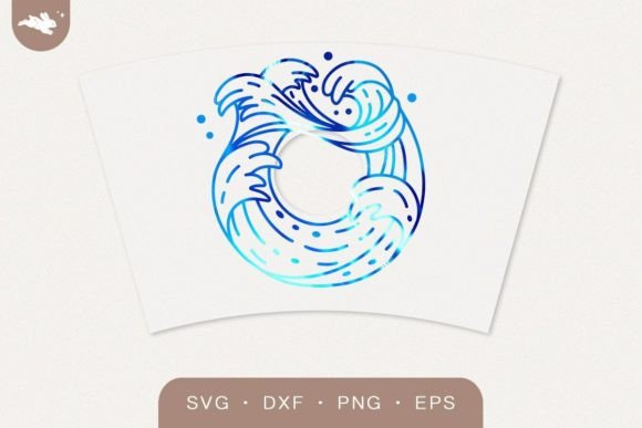 Ocean Wave Circle Cup Wrap: Graphics for Crafts Projects