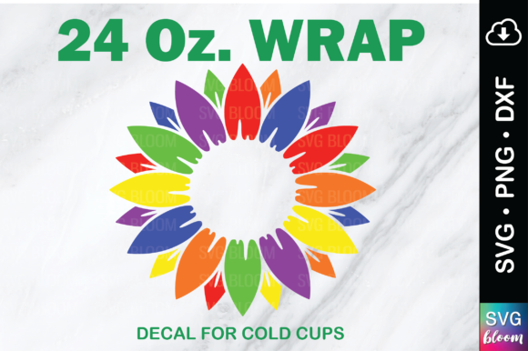 Pride Month Sunflower Tumbler Wrap Svg: Graphics and Print Templates
