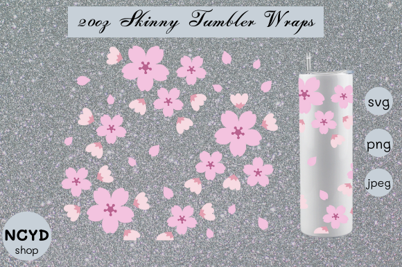 Sakura Tumbler Wrap SVG: Graphics & Crafts