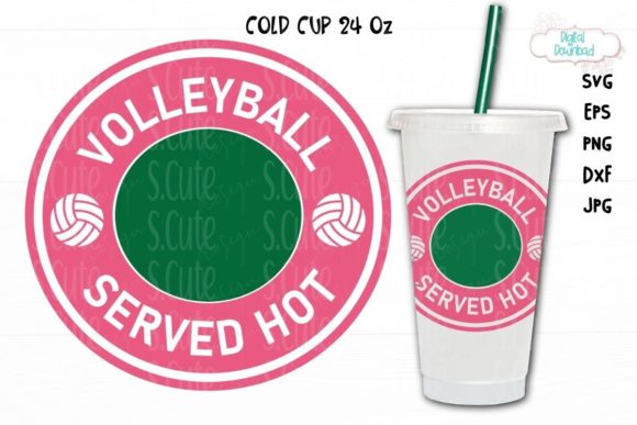 Volleyball Cup Ring Svg, Cold Cup 24 Oz